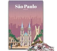 Puzzle "Viaggio a San Paolo" da 1000 pezzi per adolescenti, regalo di compleanno per ammazzare il tempo durante le vacanze, regali, decorazioni murali per 14+ anni, 2000 pezzi (70x100cm)