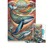 Puzzle "Viaggio delle Balene" da 1000 pezzi,gioco di costruzione che mette alla prova la concentrazione,montaggio sicuro e stabile,divertimento in casa durante le vacanze (38x26cm)