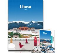 Puzzle Viaggio in Tibet Puzzle da 1000 pezzi per adolescenti, regalo di compleanno, regali, arte murale per bambini dai 14 anni in su 26x38cm