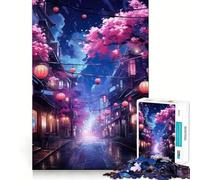 Puzzle "Viale dei Fiori di Sakura al Neon" da 1000 pezzi per adolescenti, gioco per allenare la mente, attività artistica da fare in famiglia, regalo creativo (38x52cm)
