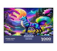 Puzzle Vibrant Gradient Fox Con 1000 Pezzi Per Adulti,Moonlit Flower Gioco Diabilità Impossibile Puzzle Arte Gioco Intellettivo Familiare Regalo Per Amore E Amico 70x50cm/1000pcs