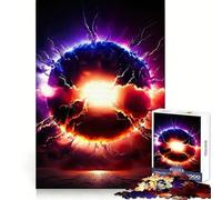 Puzzle vibrante a forma di sole esplosivo per adolescenti, 1000 pezzi, allenamento mentale, ricreazione tranquilla, taglio uniforme, regalo di Natale unico (38x26cm)