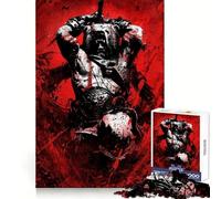 Puzzle Vichingo Berserker da 1000 pezzi, abilità cognitive, passatempo rilassante, chiusura solida, regalo di Natale unico (50x75cm)