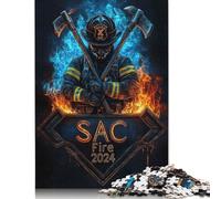 Puzzle Vigile del fuoco con asce Puzzle per adulti 1000 pezzi Puzzle in legno da parete Giochi di puzzle 1000 pezzi (75x50 cm)