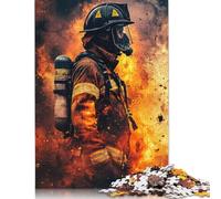 Puzzle "Vigile del fuoco in azione", sfida difficile, 100% in cartone riciclato, per adulti e adolescenti, regali di Halloween, 1000 pezzi (75x50 cm)