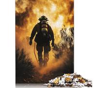 Puzzle "Vigile del fuoco nel fumo", rompicapo in cartone riciclato al 100%, per donne e uomini, regali per la festa della mamma, 1000 pezzi (38x26 cm)