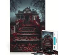 Puzzle "Villa invasa dalla vegetazione con viti rosse" da 1000 pezzi per adolescenti ideale per stimolare la memoria favorire la serenità e creare un'atmosfera piacevole Dimensioni Regalo elegante