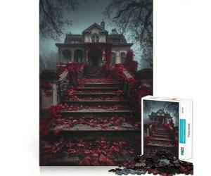 Puzzle "Villa invasa dalla vegetazione con viti rosse" da 1000 pezzi per adolescenti ideale per stimolare la memoria favorire la serenità e creare un'atmosfera piacevole Dimensioni Regalo elegante