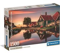 Clementoni - Puzzle 1500 Pezzi per Adulti e Ragazzi, Collection, Tema Zaanse Schans di Amsterdam, con Poster Incluso, Compact Box, Idea Regalo Made in Italy, 84,5x59,9 cm, 31734