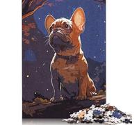 Puzzle vintage a forma di cane carino, in cartone riciclato al 100%, per bambini e bambine, regalo di Natale, 1000 pezzi (75x50 cm)