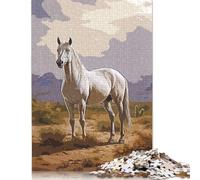 Puzzle vintage a forma di cavallo, materiali ecologici, 100% cartone riciclato, per adulti e bambini, regalo di Natale, 1000 pezzi (75x50 cm)