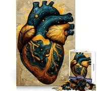 Puzzle vintage a forma di cuore anatomico da 1000 pezzi per adolescenti, esercizio mentale rilassante, hobby perfetto, regalo di Natale (38x52cm)