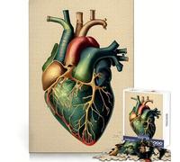 Puzzle vintage a forma di cuore anatomico da 1000 pezzi per adulti, stimolante per la mente, facile da usare, incastro perfetto, regalo festivo (38x26cm)