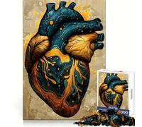Puzzle vintage a forma di cuore anatomico per adulti, 1000 pezzi, esercizio di logica, evasione rilassante, bordi netti, regalo di Natale unico (50x75cm)