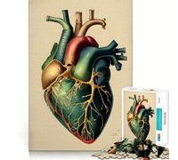 Puzzle vintage a forma di cuore anatomico per ragazzi,1000 pezzi,gioco di sviluppo mentale,pezzi di dimensioni uniformi e precisi,attività divertente per tutta la famiglia (38x26cm)