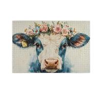 Puzzle vintage a forma di mucca, 1000 pezzi, per adulti, in legno, idea regalo, decorazione per la casa