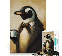 Puzzle vintage a forma di pinguino per adulti,1000 pezzi,gioco di memoria,montaggio sicuro e stabile,gioco significativo per costruire connessioni (50x75cm)