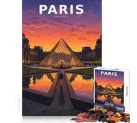 Puzzle vintage anime con scena del cortile del Louvre, 1000 pezzi, ideale per adolescenti Migliora la memoria, è un'attività rilassante, tagliato al laser e rappresenta un regalo premuroso (50x75cm)