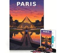 Puzzle vintage anime con scena del cortile del Louvre,1000 pezzi,per adolescenti,gioco stimolante per la mente,incastro perfetto,senza spazi vuoti,rilassante attività di gruppo al chiuso (38x52cm)