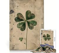 Puzzle Vintage Clover Elegance da 1000 pezzi per adulti, trasparente, rilassante, ideale per i momenti di svago, comodo e premuroso (38x52cm)