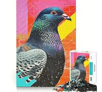 Puzzle Vintage Collage Dove da 1000 pezzi,gioco di concentrazione,tecnica di taglio professionale,hobby affascinante per i momenti di svago (50x75cm)