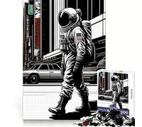 Puzzle vintage con astronauti per ragazzi, 1000 pezzi, memoria nitida, svago, piacere, bordi precisi, regalo invernale (38x52cm)