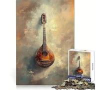 Puzzle vintage con dipinto di mandolino, 1000 pezzi, ideale per ragazzi, stimola la capacità di pensiero, offre svago e divertimento, con bordi ben definiti, perfetto come regalo invernale (38x26cm)