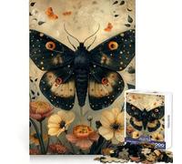 Puzzle vintage con falena mistica, 1000 pezzi, per ragazzi, stimola la capacità di ragionamento, per il tempo libero e il divertimento, con bordi precisi, ideale come regalo invernale (38x52cm)