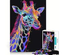Puzzle vintage con giraffa da 1000 pezzi per adulti,gioco di memoria e apprendimento,incastro perfetto senza spazi vuoti,attività rilassante per la pausa mentale (38x26cm)