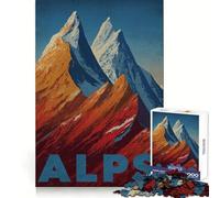 Puzzle vintage con immagine della catena montuosa delle Alpi, 1000 pezzi per allenamento della memoria, tempo ben speso, bordi precisi, il miglior regalo (38x26cm)