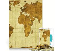 Puzzle vintage con mappa del mondo antico, 1000 pezzi, per adulti, gioco intelligente da fare a casa, divertente da assemblare, regalo festivo (50x75cm)