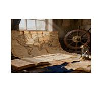 Puzzle vintage con mappa del tesoro per adulti, 1000 pezzi, puzzle estetico in legno stampato con mappa nautica, decorazioni per l'intrattenimento domestico