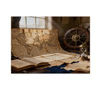 Puzzle vintage con mappa del tesoro per adulti, 500 pezzi, puzzle estetico in legno stampato con mappa nautica, decorazioni per l'intrattenimento domestico