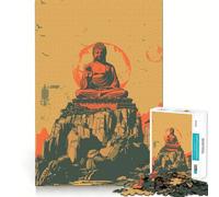 Puzzle vintage con poster di Buddha,1000 pezzi,gioco di concentrazione mentale,design a incastro preciso,sfida interattiva per il cervello per la casa (38x26cm)