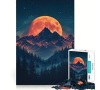 Puzzle vintage con tramonto in montagna per ragazzi, 1000 pezzi, gioco mentale, divertimento per il tempo libero, taglio di alta qualità, regalo pensato con cura (50x75cm)