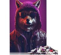 Puzzle vintage Cyberpunk Fox per adulti Relax Challenge, puzzle per adulti per donne e bambini dai 12 anni in su, 1500 pezzi (85x57 cm)