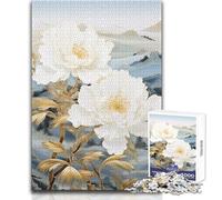 Puzzle vintage da 1000 pezzi a forma di fiore in mosaico per adolescenti, gioco di pensiero logico interattivo, ideale come regalo per occasioni memorabili, dimensioni 50x75cm