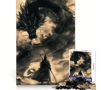 Puzzle vintage da 1000 pezzi con drago samurai per adolescenti, giocattolo stimolante per l'intelletto, relax mentale, taglio di qualità, regalo per le vacanze (38x26cm)
