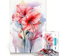 Puzzle vintage da 1000 pezzi con fiori ad acquerello per adolescenti,ideale per stimolare la mente,creare un'attività creativa di taglio di alta precisione e rilassare (38x52cm)