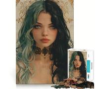 Puzzle vintage da 1000 pezzi con ragazza goth per adolescenti,stimolante per la mente,divertente,con componenti robusti e ben definiti,un'attività di gruppo emozionante (50x75cm)