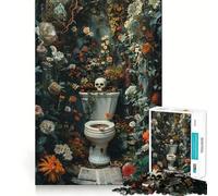 Puzzle Vintage Dark Toilette da 1000 pezzi,sfida mentale,taglio di alta precisione,divertente sfida per il tempo di attesa (50x75cm)