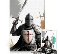 Puzzle vintage dei Cavalieri Templari da 1000 pezzi per adolescenti stimola la mente,divertente,con taglio di alta precisione,attività rilassante e pausa rigenerante (38x26cm)