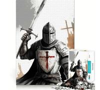 Puzzle vintage dei Cavalieri Templari per adulti,1000 pezzi,gioco di memoria,montaggio sicuro e stabile,gioco significativo per costruire connessioni (50x75cm)