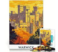 Puzzle vintage del Castello di Warwick per adulti,1000 pezzi,gioco di memoria e allenamento per la mente,taglio preciso,finitura di alta qualità,un modo coinvolgente per trascorrere il tempo libero