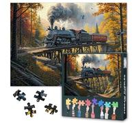 Puzzle vintage del treno per adulti 1000 pezzi, il treno passa attraverso un picco di montagna Difficile impegnativo puzzle famiglia per adulti, animali puzzle 1000 pezzi arte giochi regalo, 50 x 68