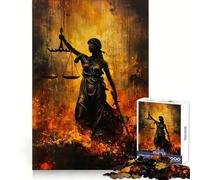 Puzzle vintage della Giustizia a olio per adulti, 1000 pezzi, divertimento intellettuale, hobby rilassante, taglio netto, (38x26cm)