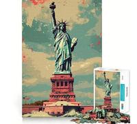 Puzzle vintage della Statua della Libertà da 1000 pezzi per adulti, gioco di logica, per interni, taglio di precisione, regalo prezioso 38x26cm