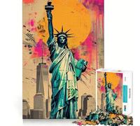 Puzzle vintage della Statua della Libertà da 1000 pezzi per adulti, stimola la memoria, divertimento in famiglia, assemblaggio del modello, desiderio di Babbo Natale 38x52cm
