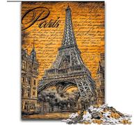 Puzzle vintage della Torre Eiffel di Parigi per adulti e adolescenti, giochi rilassanti, ideali come regalo per tutta la famiglia (50x75cm)