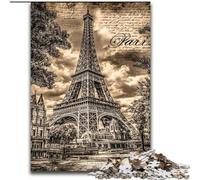 Puzzle vintage della Torre Eiffel per adulti e ragazzi, 1000 pezzi, adatto per bambini dai 14 anni in su, decorazione da parete, regalo di compleanno (26x38cm)
